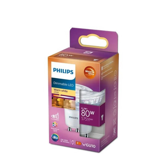 Philips Spot 80W PAR16 GU10, 6,2 W, 80 W, GU10, 575 lm, 25000 h, blanco frío